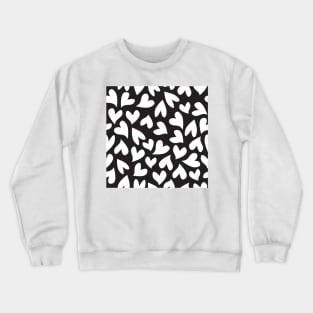 Black and white seamless hearts pattern Crewneck Sweatshirt